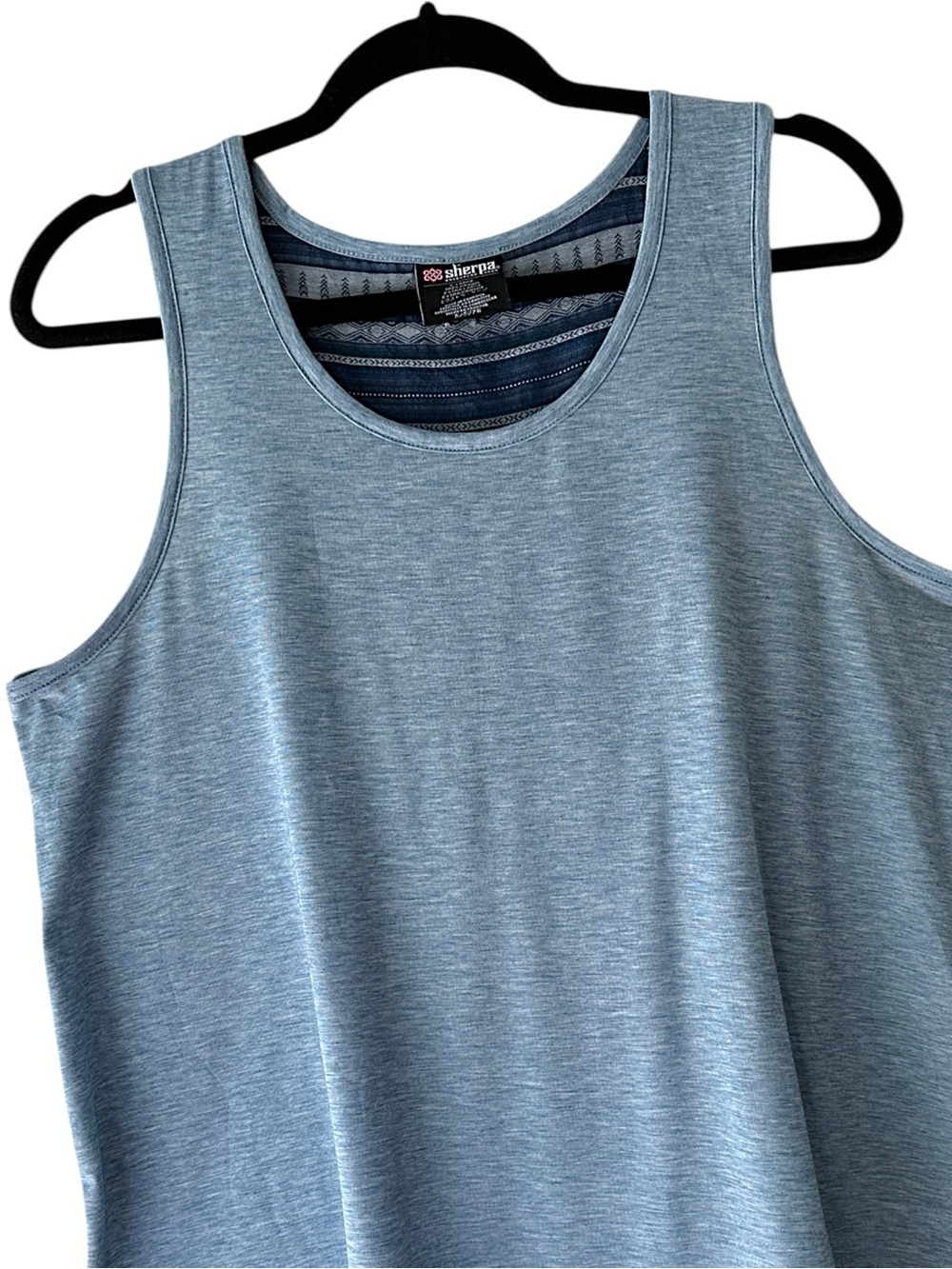 SHERPA NWOT WOMEN’S ASHA BLUE TANK TOP JACQUARD WOVEN BACK YOKE FAST DRYING | XL